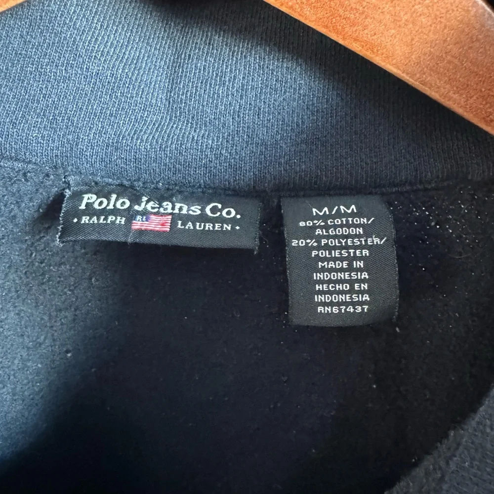 Vintage 90s Polo Jeans Co Ralph Lauren Black ZipUp Windbreaker Jacket Youth Sz L